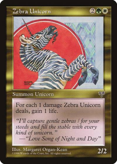 Zebra Unicorn MIR-290 Mirage Magic card