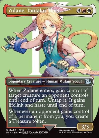 Zidane, Tantalus Thief FIN-405 Final Fantasy Magic card