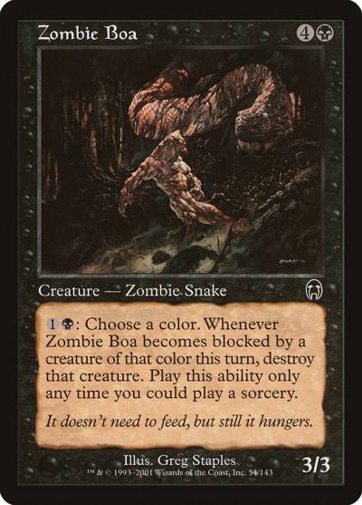 Zombie Boa 54 Apocalypse Magic card