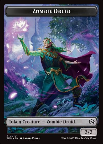 Zombie Druid TTDM-10 Tarkir: Dragonstorm Tokens Magic card