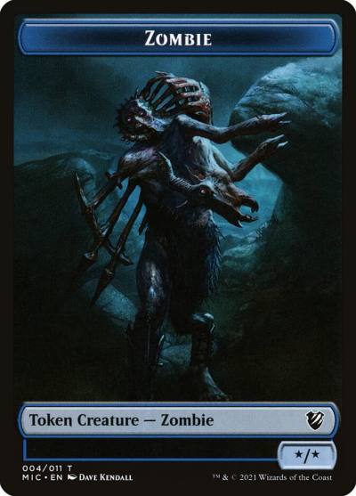 Zombie TMIC-4 Midnight Hunt Commander Tokens Magic card