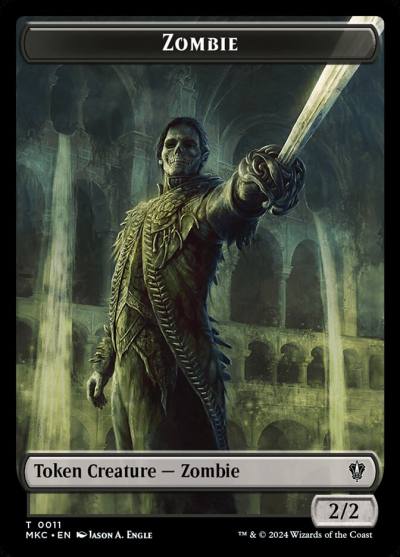 Zombie TMKC-11 Murders at Karlov Manor Commander Tokens Magic card