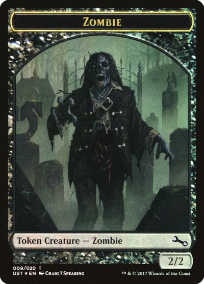 Zombie // Zombie TUST-9 Unstable Tokens Magic card